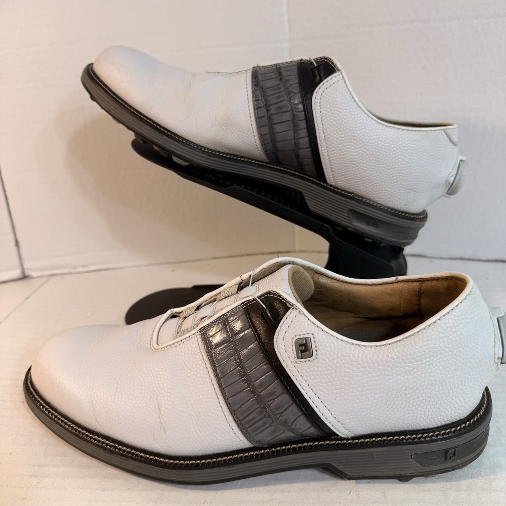 Men's Size 9 9M Golf Shoes FootJoy Premiere Packard Boa SL White/Gray/Black EUC